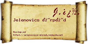Jelenovics Árpád névjegykártya